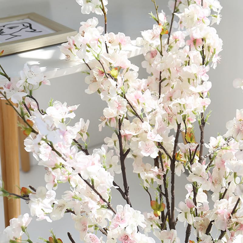 CLoxks 4 Pcs Cherry Blossom Branches for Vase 43 inch Artificial Long Stems Cherry Blossom Silk Cherry Blossom Branches for Home Wedding Party Decor,Light Pink - color: Light Pink