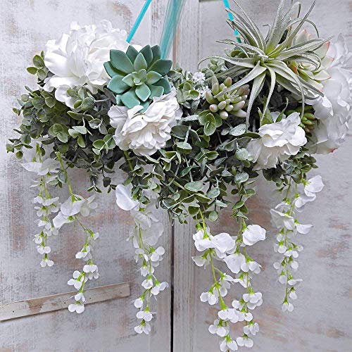 Winlyn 5.9' Long Faux Silver Dollar Eucalyptus Leaves Greenery Artificial Garland in Grey Green for Wedding Arch Swag Backdrop Doorways Table Runner Indoor Outdoor