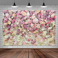 Pink Flower Wall Backdrop,Spring Mothers Day Flowers Photo Backdrop,Rose Girls Birthday Party Weeding Bridal Shower Backdrop Studio Photo Booth Props, 5X3FT - color: Pink, size: 5X3FT