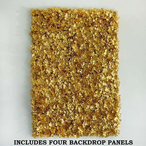 Tableclothsfactory 4 PCS Gold Silk Hydrangea Flower Mat Wall Wedding Event Decor for DIY Centerpiece Arrangement Party Decorations - color: Gold