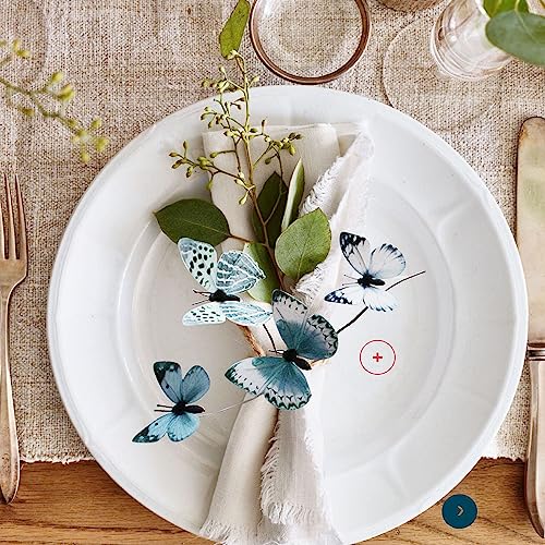 Artificial Butterfly Garland, Fake Butterfly Decorative Vines, DIY 3D Unique Hanging Decor for Home Wall, Easter, Spring, Flowers, Party, Wedding Arch, Shopping (Lake Blue) - color: Lake Blue
