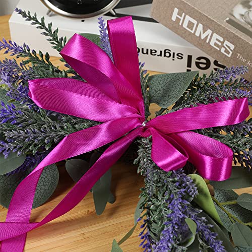 H&W 2pcs Artificial Wedding Arch Flowers for Wedding Sign, Floral Swag Dusty Decor for Reception Ceremony Backdrop Sweetheart Table （Lavender） - color: Lavender