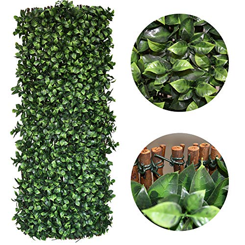 Expandable Fence Privacy Screen for Balcony Patio Outdoor,Decorative Faux Ivy Fencing Panel,Artificial Hedges (Single Sided Leaves)…7 - color: Deep Green