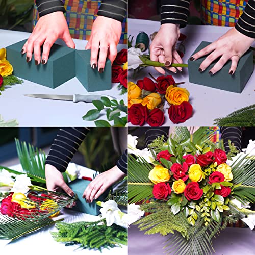 FLOFARE Pack of 6, Dry and Wet Floral Foam Blocks for Fresh and Artificial Flowers, Each (7.8” L x 3.5” W x 2.4” H), for Wedding, Birthdays, Home, Office, and Garden Decorations - size: Pack of 6