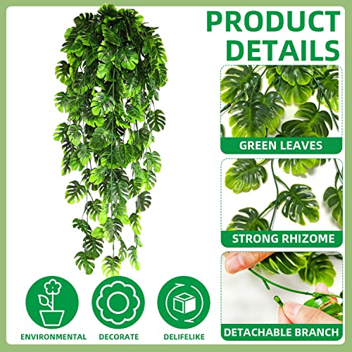 8 Pack Artificial Hanging Plants Fake Greenery Plants Fake lvy Vine for Home Wall Garden Indoor Outdoor Decoration (31'' Faux Boston Ferns,Palm Leaves)