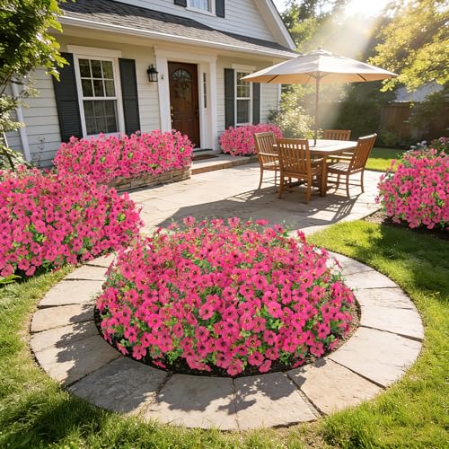 Roberly Artificial Flowers for Outdoors, UV Resistant Silk Faux Flowers Daisy with Eucalyptus Greenery Stems Fake Plastic Plants for Spring Summer Patio Garden Home Decor, 18 Bundles, Fuchsia - color: Fuchsia