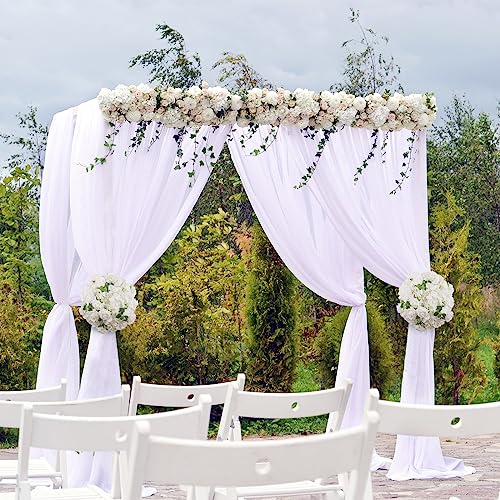 BLOSMON Artificial Flower Balls Wedding Centerpieces 10 Pcs 14.2" Large White Fake Flowers Rose Hydrangea Ball Arrangement Center Pieces for Table Silk Floral Bouquet for Wedding Party Home Decor - color: White, size: Diam 14.2" - 10 Pcs