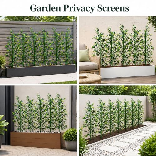 4 FT Fake Bamboo Plant Indoor: 10 Packs Artificial Privacy Tall Tree Decor, Faux Bamboo for Outdoor or Office or Home