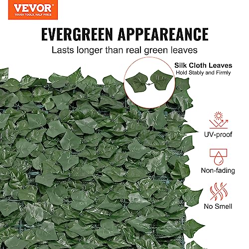 VEVOR Artificial Ivy Privacy Fence Screen, 39 x 158 in Faux Ivy Vine Leaf Hedges Fence, Greenery Privacy Fence with Mesh Cloth Backing, Green Wall Decoration for Outdoor Garden, Yard, Balcony - color: Ivy with Green Mesh Backing, size: 39 x 158 inch