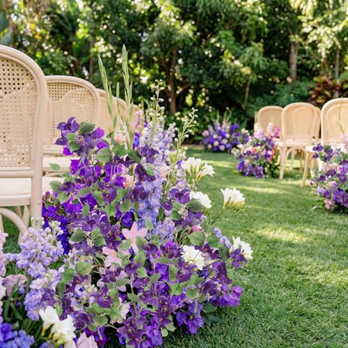 4PCS Bougainvillea Artificial Flowers 37.4" Purple Silk Faux Bougainvillea Long Stem Flowers for Wedding Bouquet Home Party Garden Outdoor Decoration(Purple) - color: Purple
