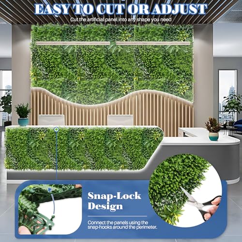 ECOOPTS 40"x40" Faux Ivy Privacy Fence Screen Artificial Boxwood Panels Topiary Hedge Plants for Indoor Outdoor Decoration, #3 Mixed Leave, 1 Pack - color: 40"x40" #3 Mixed Leave, size: 40"x40"