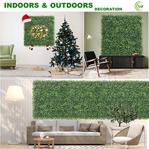 KASZOO 12 Pack 20"x20" Grass Wall Panels - Artificial Boxwood Panels for Greenery Wall Backdrop, Faux Greenery Grass Wall for Fence, Balcony, Patio, Home Decor, Outdoor Privacy Panels, 33 Sq. Ft. - size: 12 Pack, 20in x 20in