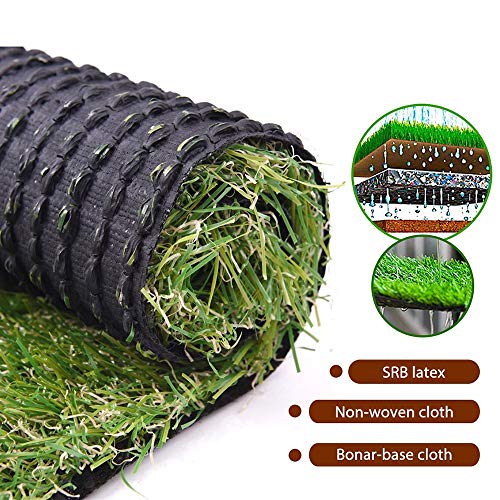 ALTRUISTIC Thick Realistic Artificial Grass Mat Customized Sizes, 4ft x 12ft Synthetic Fake Astro Turf Indoor Outdoor Garden Lawn Landscape, Faux Grass Rug with Drainage Holes - size: 4 x 12ft