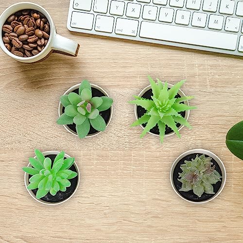 Uguisu Mini Fake Plants, Small Fake Succulents, Small Artificial Succulents, Plastic Plant Pot, Office Bathroom Farmhouse Room Decoration. (4/Velvet Green) - color: Velvet Green