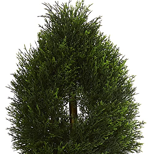 Nearly Natural Double Pond Cypress Spiral Artificial Topiary Tree UV Resistant (Indoor/Outdoor)