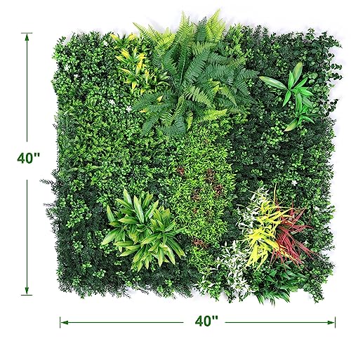 Boshen Artificial Grass Wall Panels, 3 Pack 40“x40” Boxwood Hedge UV Protected Greenery Privacy Grass Wall Decor Indoor Outdoor Wedding Garden Decor - size: 33Sq