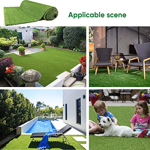 35mm Artificial Turf Lawn Fake Grass, 1.38" Pile Height Realistic Synthetic Grass, 4FTX10FT,Drainage Holes Indoor Outdoor Pet Faux Astro Rug Carpet for Garden Backyard Patio Balcony - size: 4FTX10FT