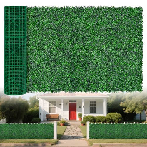 Yangrass Artificial Greenery Wall Rolls,48"x 120"(40 sq.ft) UV-Anti Faux Ivy Leaves Privacy Fence Screen Grass Wall Roll Panels for Indoor Home Decor and Outdoor Garden Backyard - size: 48x120 IN