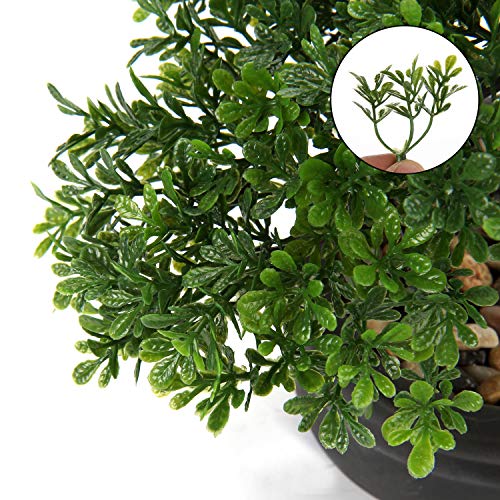 Artificial Bonsai Tree Juniper Faux Plants Indoor Small Fake Plants Decor with Ceramic Pots for Home Table Office Desk Bathroom Shelf Bedroom Living Room Farmhouse Decorations - style: 9" Ficus