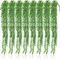 Janinka 8 Pcs Artificial Succulents Bulk Hanging Plants 24 Inches Large Fake String of Pearls Fake Plants Wall Greenery Decor for Garden Indoor Outdoor Decoration