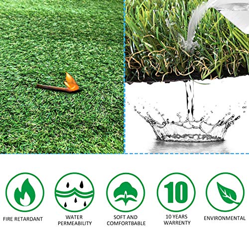 Petgrow Artificial Grass Rug 6.5 FT x10 FT(65 Square FT), Realistic Indoor Outdoor Garden Lawn Landscape Patio Synthetic Turf Mat- Thick Fake Faux Grass - size: 6.5 FT x10 FT(65 Square FT)