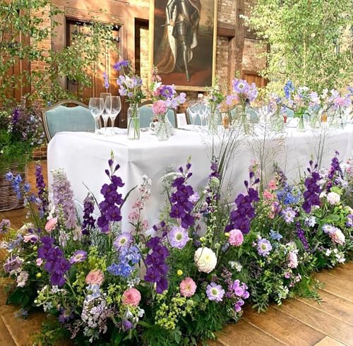 IPOPU 10 PCS Gladiolus Artificial Flowers 30.3 in Silk Gladiolus Flowers with Stems Faux Flower for Home Wedding Office Decoration(Dark Purple) - color: Dark Purple