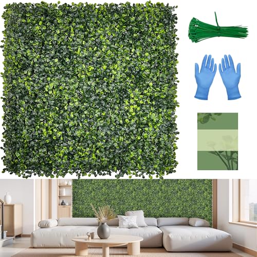 Artificial Grass Wall Panel Screen: 20"x20" 12P (33.5 sqft) UV-Anti Faux Boxwood Panels for Indoor Outdoor Green Wall Decor, Privacy Fence, Patio, Balcony, Party Backdrop - size: 20"x20" 12P
