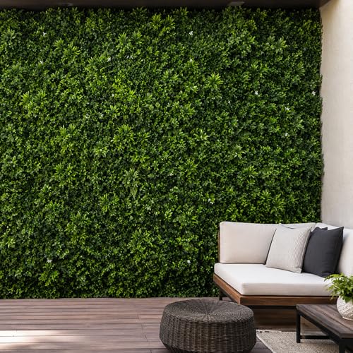 3rd Street Inn Artificial Greenery Wall Panels for Privacy - 12-Pack - color: Jasmine Mix