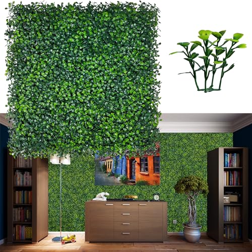 ODTORY Artificial Grass Wall Backdrop Panels: 20X20 in 24P UV-Anti Greenery Boxwood Panels for Indoor Outdoor Green Wall Decor & Ivy Fence Covering Privacy - size: 20*20IN 24P