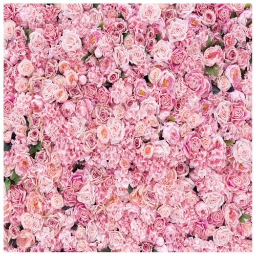Flower Wall Backdrop Pink Rose Floral Photography Backdrop Ideal for Wedding Valentine's Day Girl's Party Portrait Photo Shoots Bridal Showers Studio Props 10x10FT 11990 - size: 10x10FT