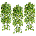 CLONG Artificial Hanging Plants Fake Monstera Hanging Plant UV Resistant Plastic Plants for Outdoor Decoration (6, Green)