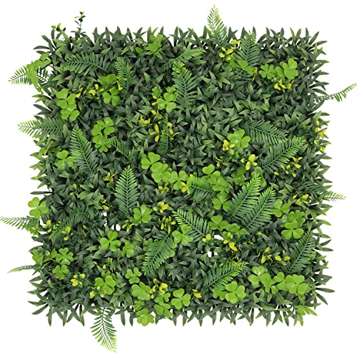 ECOOPTS 20"x20" Faux Ivy Privacy Fence Screen Artificial Boxwood Panels Topiary Hedge Plants for Indoor Outdoor Decoration, 11 Mixed Leaves, 6 Packs - color: #11 Mixed Leaves, size: 20"x20"