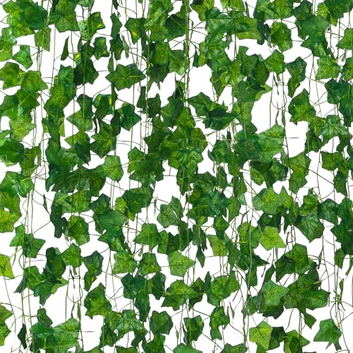 36 Pack Artificial Ivy Garland, 252 Ft Fake Vines Hanging Plants for Room Decor, 72 Leaves Aesthetic Faux Greenery Garland Vines with Strengthened Joint Prevent Leaves Falling Off for Wall Decor - color: 252ft-36pack-vines