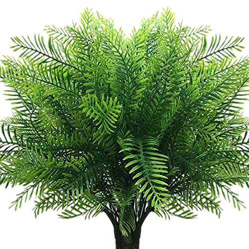 CATTREE Artificial Shrubs, Plastic Plants Bamboo Grass Fake Green Bushes Greenery Leaves Wedding Indoor Outdoor Home Garden Verandah Office Table Centerpieces Arrangements Decoration 6 pcs - color: Bamboo Grass-6pcs
