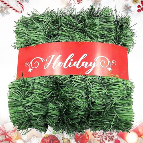 Christmas Garland, Artificial Non-Lit Soft Green Garlands - Festive Holiday Decor for Indoor Use - size: 52ft
