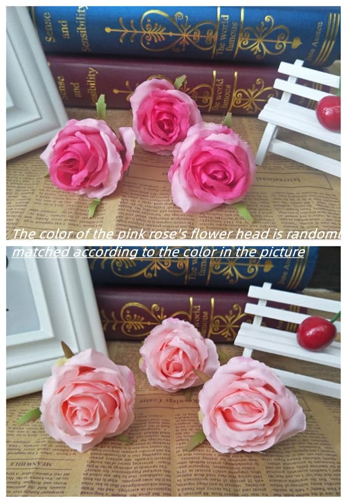 Rikyo Artificial Pink Rose Wrist Corsage Band Bracelet and Boutonniere Set, 2 Pack, Prom Flower Wrist Corsage Wristlet Band Bracelet for Wedding, Handmade Petals Hair Hat Wreath - color: Pink