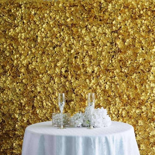 Efavormart 4 PCS Gold Silk Hydrangea Flower Mat Wall Wedding Event Decor for DIY Centerpiece Arrangement Party Decorations - color: Gold