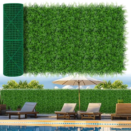 Grooy 40"x120"(33.33 SQFT) Artificial Hedge Grass Wall Roll Panels, Boxwood Panels, Greenery Wall Backdrop, UV Protected Privacy Fence Screen for Outdoor Indoor Wedding Décor - color: Mint, size: 40''x120''