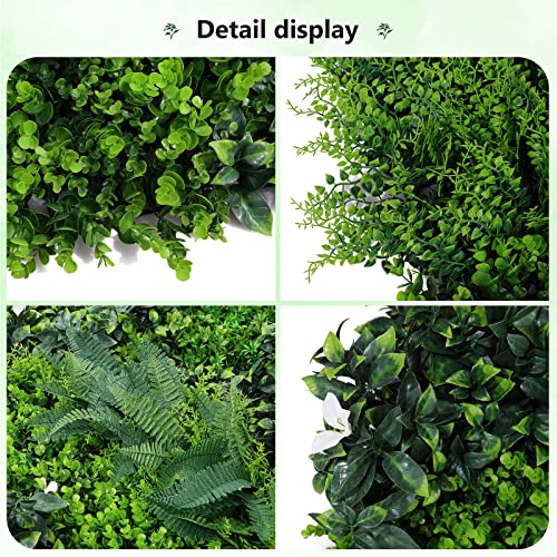 ANMINY 16Pcs Grass Wall Panels 10" x 10" Artificial Grass Plant Greenery Wall Backdrop 11 Sqft Thickened High-Density Faux Boxwood Panels Privacy Fence Hedge for Indoor Outdoor Party Wedding Garden