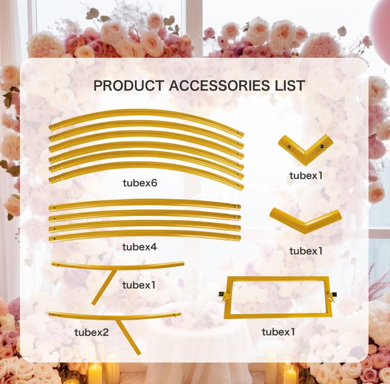 Heart Shape Wedding Metal Arch Backdrop Gold Flower Balloon Arbors Stand for Wedding Birthday Party, Graduation Decorations and Baby Shower 2M - size: 6.6FT