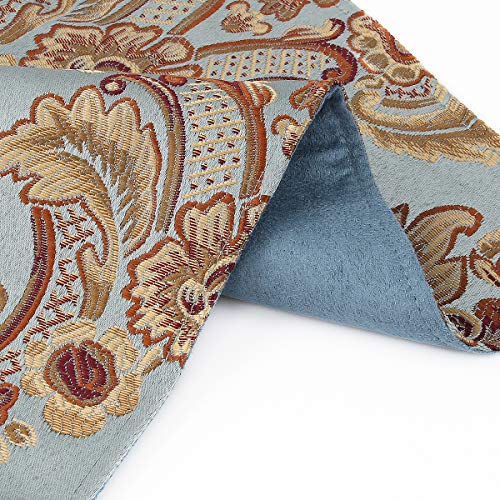 kilofly 6pc Elegant Floral Brocade Jacquard Table Placemats (11.8 x 15.7 in) - color: Blue, size: 11.8*15.7 inch