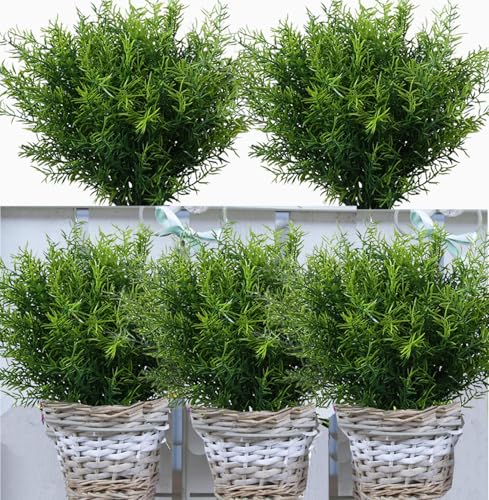 Toprooms Outdoor Faux Plants Greenery Artificial Flowers Fake Boxwood Shrubs UV Resistant Plastic Plant for Farmhouse Garden Porch Patio Indoor Wedding Decoration (1#Outdoor Greenery, 12 Pcs) - color: 1#outdoor Greenery