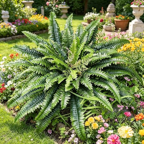 45" Fake Ferns Artificial Plants Large, Artificial Ferns for Outdoors and Indoors, 63 Fronds Faux Fern Greenery Suitable for Planter Hanging Garden Porch Office Decor - color: Dark Green, size: 45inch
