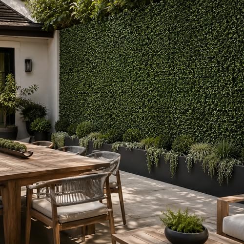 3rd Street Inn Artificial Greenery Wall Panels for Privacy - 4-Pack - color: Golden Boxwood