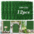 AOKIIE 20"x20" Artificial Grass Wall 12Pcs UV-Anti Boxwood for Outdoor | Grass Wall Panels UV-Anti & Weatherproof Boxwood Hedge, Privacy Greenery Screen for Outdoor Patio, Garden Fence Backdrop - size: 20X20 12PCS