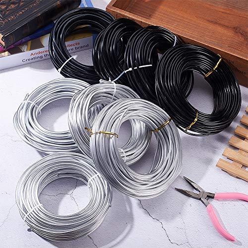BENECREAT 32 Feet 4 Gauge Aluminum Wire Bendable Metal Sculpting Wire for Bonsai Trees, Floral, Skeleton Making, Home Decors and Other Arts Crafts Making - Black - color: Black (4 Gauge, 32 Feet), size: 4 Gauge