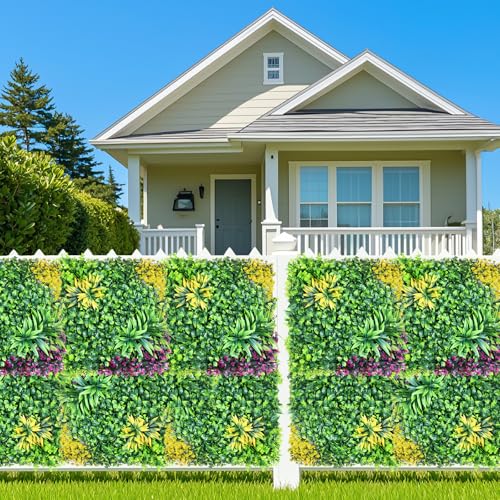 Boxwood Panels, 12PCS 20"x20" Grass Wall, Plant Wall, Grass Backdrop, Privacy Screen, Artificial Boxwood Panels, Sun Protected Green Decor for Outdoor, Garden, Backyard and Décor - size: 12 Pieces 20x20-A