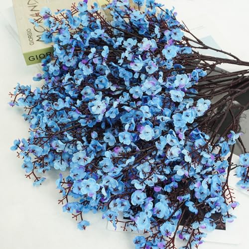 Uieke 30 Pcs Artificial Baby Breath Flowers Fake Blue Gypsophila Bouquets Faux Silk Flower Real Touch Flowers for Wedding Farmhouse Decor DIY Home Party Office Kitchen Hotel Bathroom Garden - color: Blue, size: 30PCS