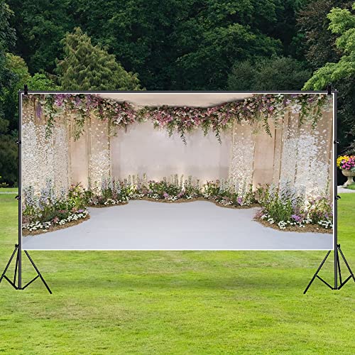 AOFOTO 20x10ft Arch for Wedding Ceremony Backdrop Interior Romantic Flower Canopy Archway Banner Photography Background Bride Girlfriend Lovers Fiancee Nuptial Decoration Studio Props Vinyl Wallpaper - size: 20x10ft