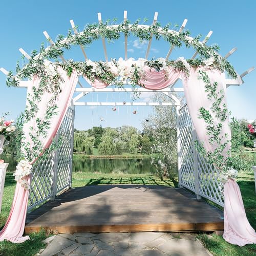 ANPHSIN Fake Vines Greenery Garland - 5 Packs Total 28ft Green Willow Leaf Vine Garland, Artificial Leaves Wall Hanging Decor for Home, Room, Wedding Arch, Centerpieces - color: 5pcs